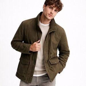 Johnston Murphy Mens Brown Canvas Utility Field Chore Jacket M Gorpcore Workwear